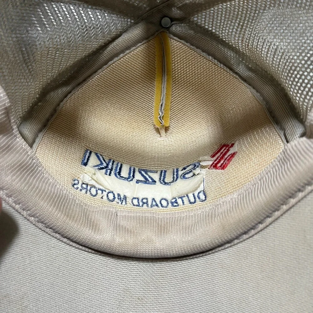 Vintage‎ Suzuki Hat OSFA Gray Motorsport 80s 90s Embroidered Mesh Snap Back
